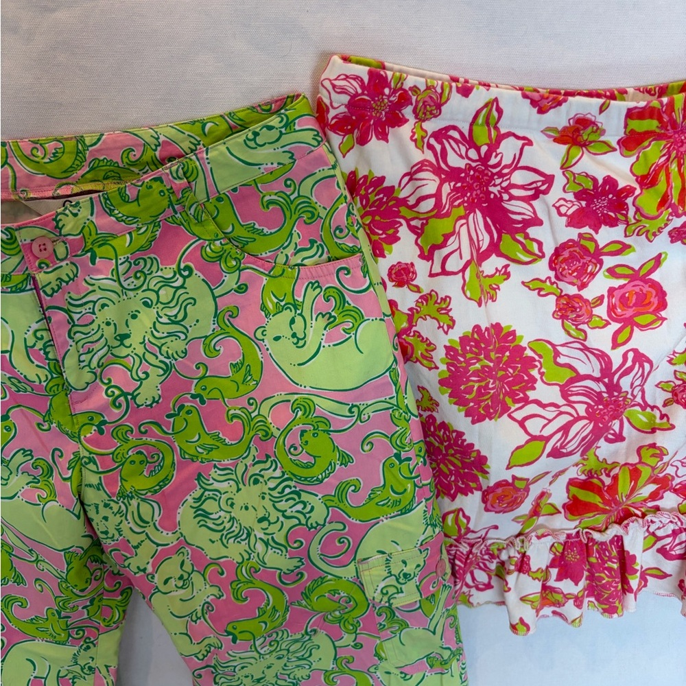 LILLY PULITZER BUNDLE. Skirt is Size 12-14 and Capri’s are Size 14.
